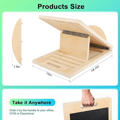 3 in 1 Slant Board for Calf Stretching,Anti Slip Squats Wedge Balance Board for Physical Therapy,Calf Stretcher for Core Strength Wood Rocker Board