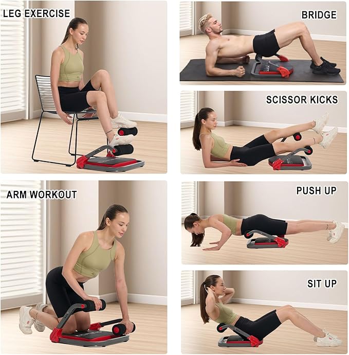 HOTSWEAT Ab Machine, Sit Up Exercise Equipment, Ab Workout Equipment with 3 Adjustable Resistance, Ab Trainer for Stomach Workout with 330 LBS Weight Capacity, Foldable Ab Crunch Machine for Home Gym