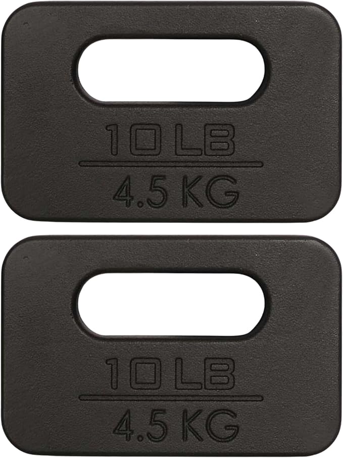 Yes4All Cast Iron Rucking Weight for Backpack, Training Weight Plate with Ergonomic Rounded Handle, Protective Glossy Finish for Weighted Walking, Hiking, Rucking, Resistance Workout, 10 LB