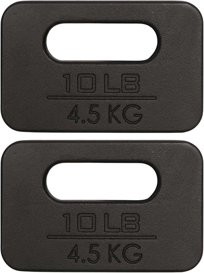 Yes4All Cast Iron Rucking Weight for Backpack, Training Weight Plate with Ergonomic Rounded Handle, Protective Glossy Finish for Weighted Walking, Hiking, Rucking, Resistance Workout, 10 LB