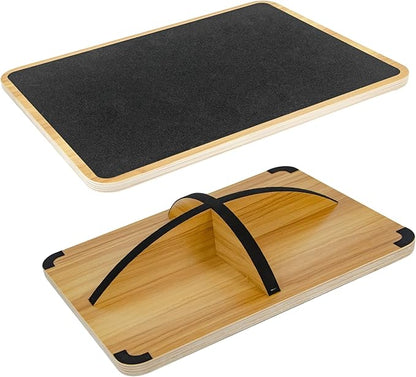 Balance Board for Physical Therapy, Wooden Wobble Board for Balance Training and Ankle Strengthening, Anti-Slip Surface, 350 lbs Capacity Standing Desk Rocker Board