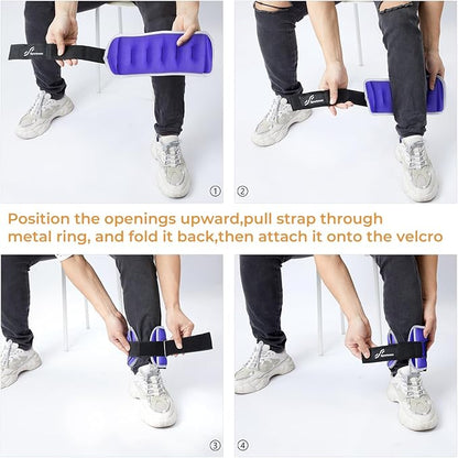 Sportneer Ankle Weights Wrist Weights Pair of 1/2/4/6/10 LBS for Men Women Kids Strength Training Wrist and Ankle Weights Set with Reflective Strips for Dancing Running Walking Fitness Workout Gym