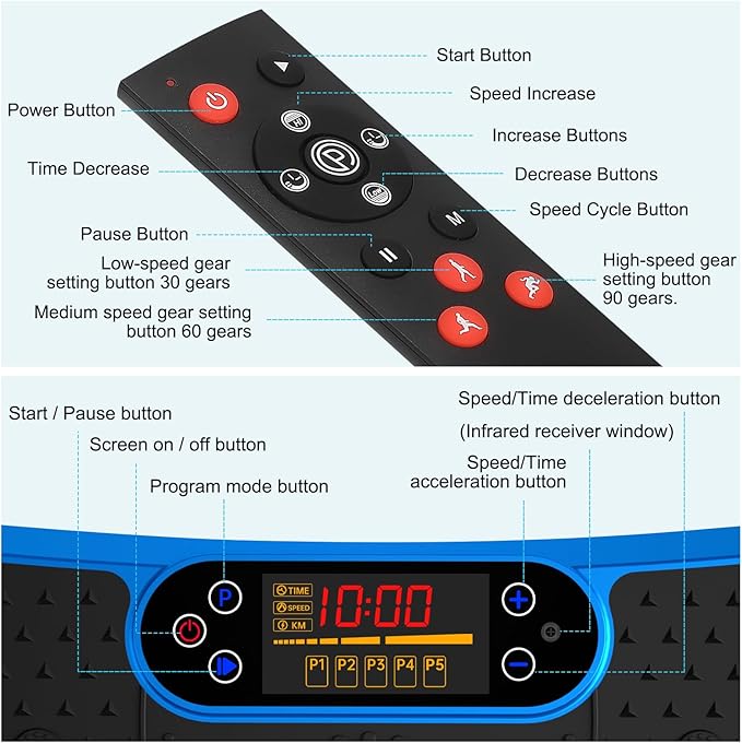 SoftGym Vibration Plate Exercise Machine for Lymphatic Drainage,Power Vibrate Stand Shake Board 450 Lbs Capacity Whole Body Workout Waver with Fitness Resistance Bands Weight Loss Gifts for Women Men