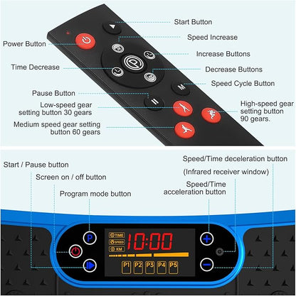 SoftGym Vibration Plate Exercise Machine for Lymphatic Drainage,Power Vibrate Stand Shake Board 450 Lbs Capacity Whole Body Workout Waver with Fitness Resistance Bands Weight Loss Gifts for Women Men