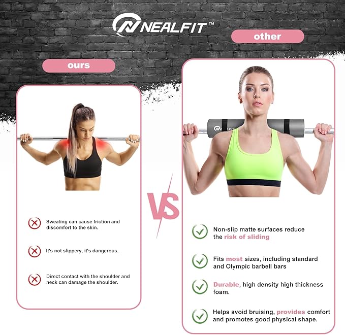 Barbell Pad Squat Pad for Squats—Squat Bar Pad—Great for Weightlifting,Lunges and Hip Thrusts—Foam Sponge Pad—Fit Standard and Olympic Bars Perfectly