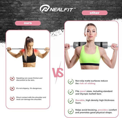 Barbell Pad Squat Pad for Squats—Squat Bar Pad—Great for Weightlifting,Lunges and Hip Thrusts—Foam Sponge Pad—Fit Standard and Olympic Bars Perfectly