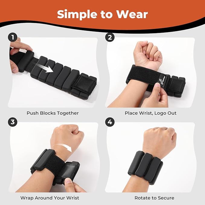Sportneer Ankle & Wrist Weights Set of 2 (1LB/2LB Each) for Women Men Comfortable Arm Leg Weight for Pilates, Running, Walking, Workout, Yoga, Water Aerobics, Pool Exercises