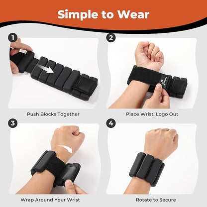 Sportneer Ankle & Wrist Weights Set of 2 (1LB/2LB Each) for Women Men Comfortable Arm Leg Weight for Pilates, Running, Walking, Workout, Yoga, Water Aerobics, Pool Exercises