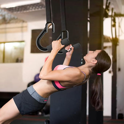Kipika 32" Ceiling Mounted Pull Up Bar - Heavy Duty, Highly Adjustable, Multifunctional Chin Up Bar - Home Gym System with Punching Bag Hanger and Resistance Bands Training