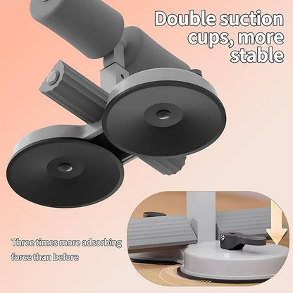 Sit Up Bar Foot Holder, Height Adjustable – Sit Up Assistance Device with 2 Strong Suction Cups – Essential Ab Workouts & Core Exercise Equipment for Home Workouts (Black)