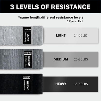 Non-Slip Fabric Resistance Bands for Working Out, Loop Exercise Bands for Booty Leg, Butt, Glute, Stretch Workout Bands for Women & Men, Hip Elastic Bands for Home Gym Fitness, Yoga, Pilates
