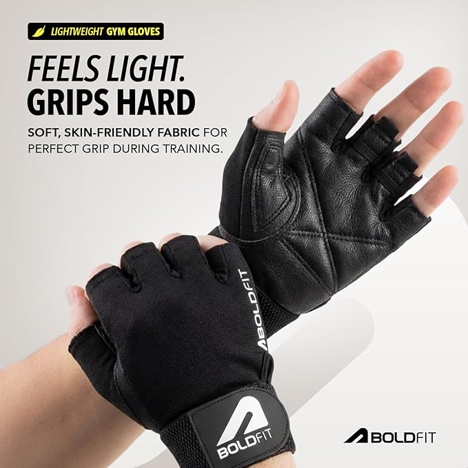 Boldfit Gym Gloves for Men & Women with Wrist Support Accessories for Weightlifting, Training, Exercise, Cycling Gloves, Bike Riding Gloves