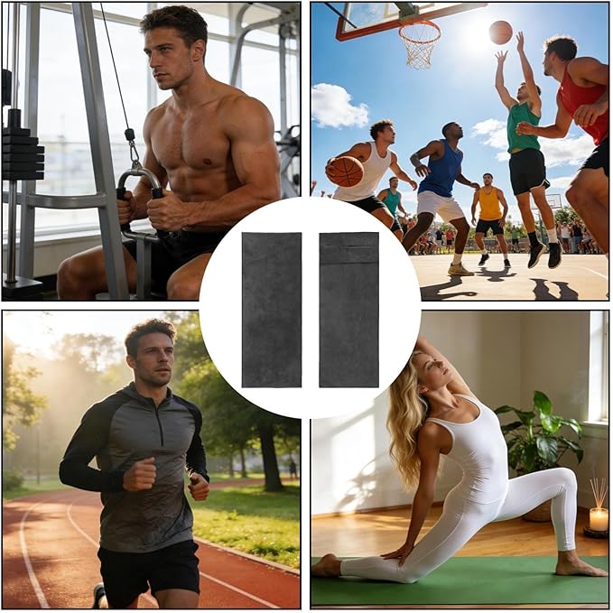 Gym Towels - Slip Resistant Sweat Towels for Gym | Microfiber High Absorbency Fitness Accessories for Yoga Tennis Sports Exercise Pilates Fitness Training Yoga Mat Cover Bench Cover