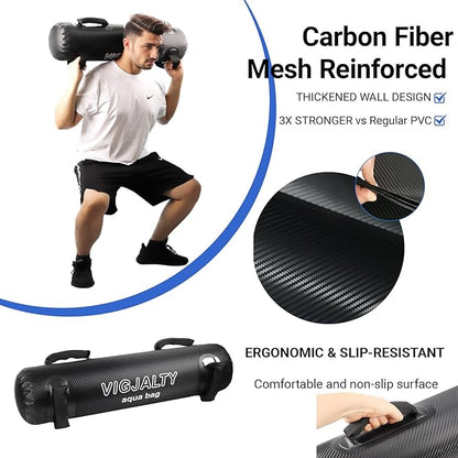 Heavy Aqua Bags-Water weight Bag 38-66Ibs - Ultimate Core Water Weights Aqua Ball-Adjustable Workout Sandbag Alternative for Full Body Exercise, Portable Stability Fitness & Balance Trainer Equipment