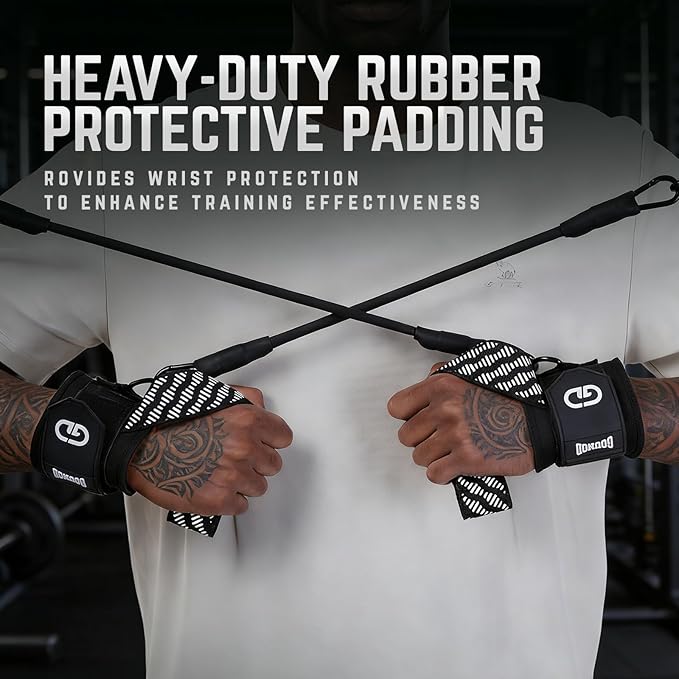 GOUNOD Lifting Wrist Straps with D Ring for Weightlifting & Gym – Heavy Duty Padded Wrist Support for Men & Women – Non-Slip Hand Grip Straps for Deadlifts, Pull Ups, Cable Machines & Bodybuilding