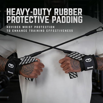 GOUNOD Lifting Wrist Straps with D Ring for Weightlifting & Gym – Heavy Duty Padded Wrist Support for Men & Women – Non-Slip Hand Grip Straps for Deadlifts, Pull Ups, Cable Machines & Bodybuilding