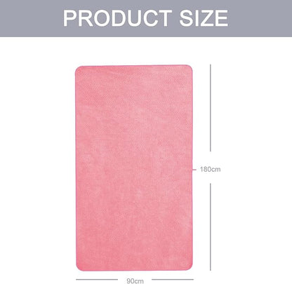 Microfiber Bath Towel Set Pack of 2, 35 x 70 Inches - Light Thin Quick Drying Highly Absorbent Bath Towel for Bath, Fitness, Yoga, Travel, Sport and Shower (2PCS Hot Pink)