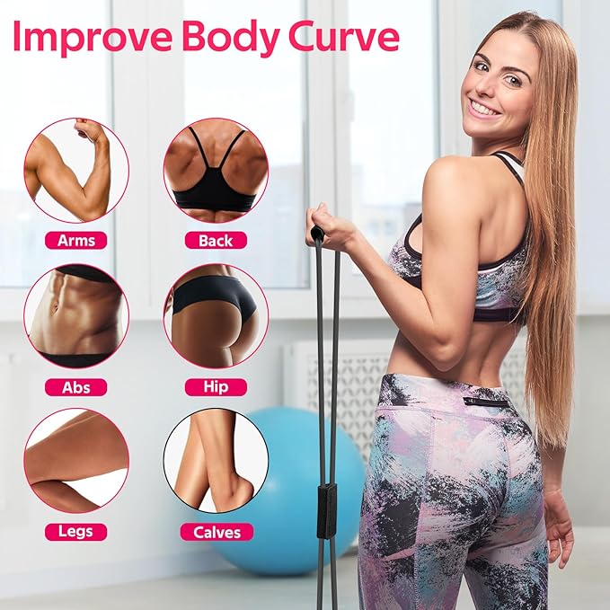 WALITO Home Pilates Kit for Women,Pilates Ring Set with Magic Circle,Resistance Bands,Figure 8 Workout Bands,Mini Ball, Compact Toning Fitness Essentials Starter Set Accessories Gift