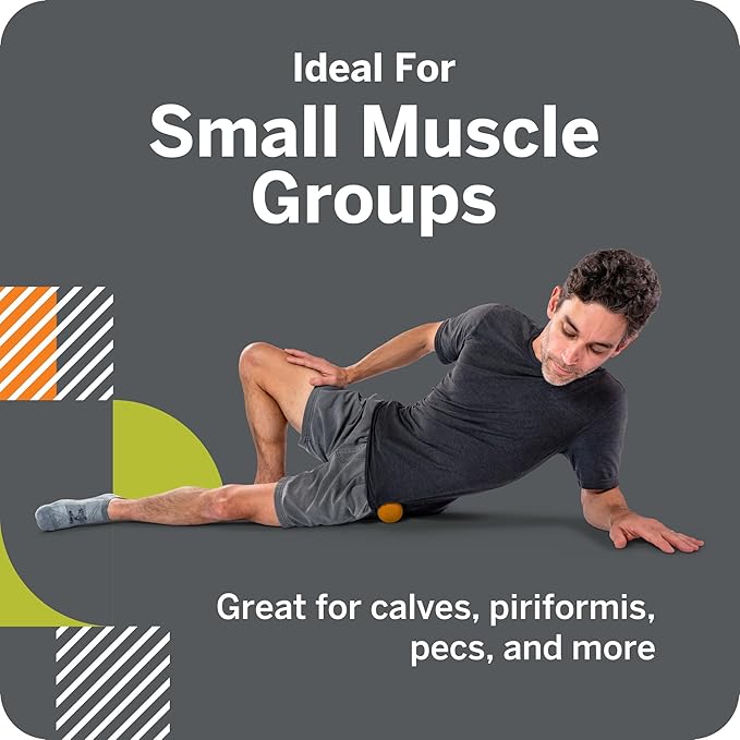 Foundation Massage Balls - Medium-Density Myofascial Release Tool, Durable Vulcanized Rubber, Portable, Ideal for Muscle Recovery & Flexibility, Multi-Pack Options Available, Grey/Orange, 2 Pack