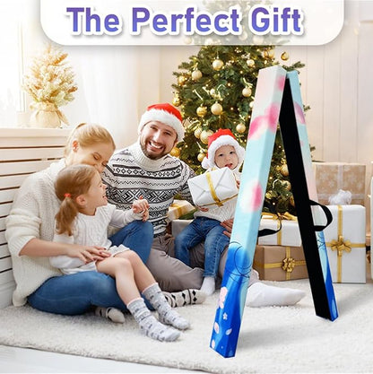 8FT Folding Balance Beam -Gymnastics Floor Beam -Gymnastics Equipment for Kids,Wood core- Anti-Slip Bottom and Carrying Bag for Home
