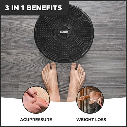 Daiwa Felicity Figure Trimmer Ab Twister Board - Waist Twister Machine for Core & Abs Exercise - Waist Twisting Fitness Tool, Dizzy Disc Twist Board for Slimming Workout & Reflexology