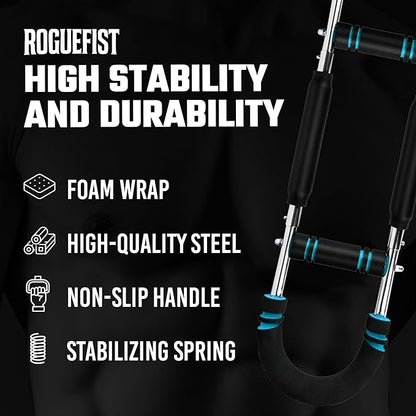 Twister Arm Trainer, Adjustable 3 Resistance Levels (60–100 lbs) Stainless Steel Arms Strengthener for Shoulders, Biceps Chest Workout Equipment with Added Silicone Gym Grip Pads