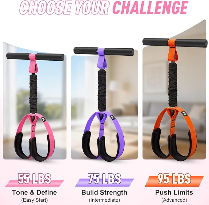 Upgraded Durable Pedal Resistance Band with Handle, Thickened Latex Tubes and Soft Foam Fabric Foot Pedal, Sit Up Exercise Equipment for Abdomen, Waist, Arm, Core/ABS, Leg, Physical Therapy