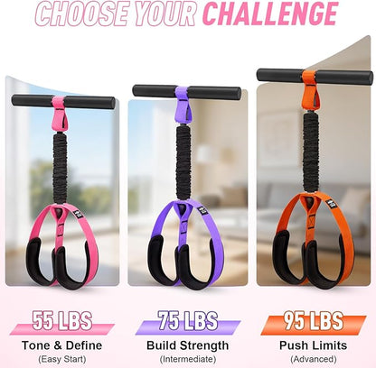 Upgraded Durable Pedal Resistance Band with Handle, Thickened Latex Tubes and Soft Foam Fabric Foot Pedal, Sit Up Exercise Equipment for Abdomen, Waist, Arm, Core/ABS, Leg, Physical Therapy