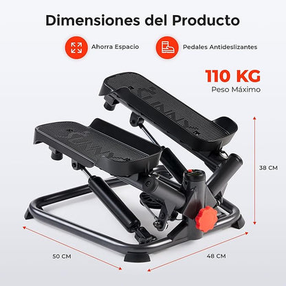 Sunny Health & Fitness Mini Steppers for Exercise at Home, Stair Step Workout Machine, Full Body Cardio Equipment, with Optional Free SunnyFit App Connection and Resistance Band