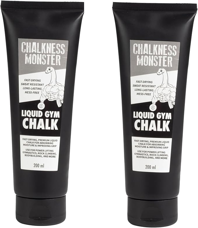 Liquid Gym Chalk - Mess-Free - Premium Sweat Resistant Long Lasting Grip - Quick Dry Hand Grip for Gymnastics, Rock Climbing, Power Lifting and More - Chalkness Monster