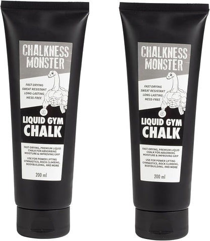 Liquid Gym Chalk - Mess-Free - Premium Sweat Resistant Long Lasting Grip - Quick Dry Hand Grip for Gymnastics, Rock Climbing, Power Lifting and More - Chalkness Monster