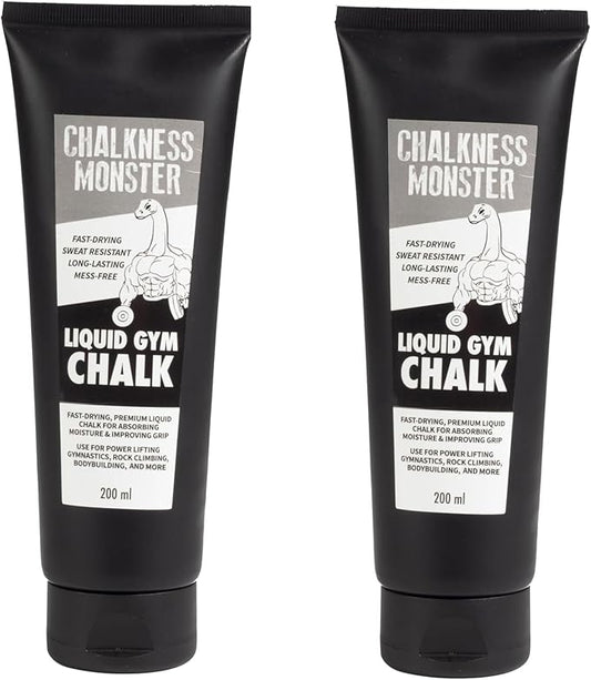 Liquid Gym Chalk - Mess-Free - Premium Sweat Resistant Long Lasting Grip - Quick Dry Hand Grip for Gymnastics, Rock Climbing, Power Lifting and More - Chalkness Monster