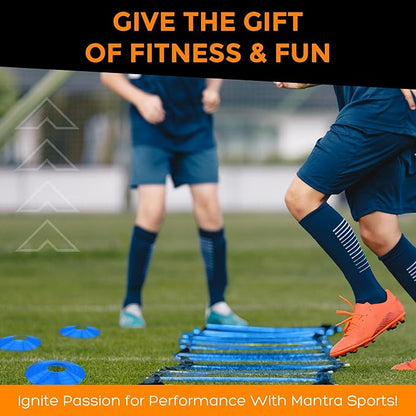 Soccer Training Equipment Agility Ladder Set, Sports Speed & Agility Training Equipment Kit with Cones & Drills, Speed Training Ladder for Footwork, Football Training Equipment