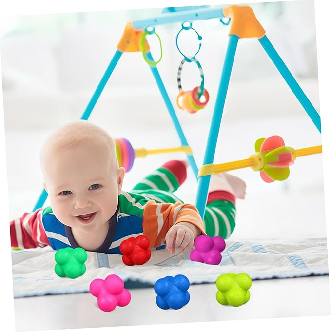GARVALON 6 Pcs Hexagonal Reaction Balls Fitness Agility Training Equipment for Goalkeeper and Sports Exercise Lightweight Reaction Balls for Hand Eye Coordination Colorful