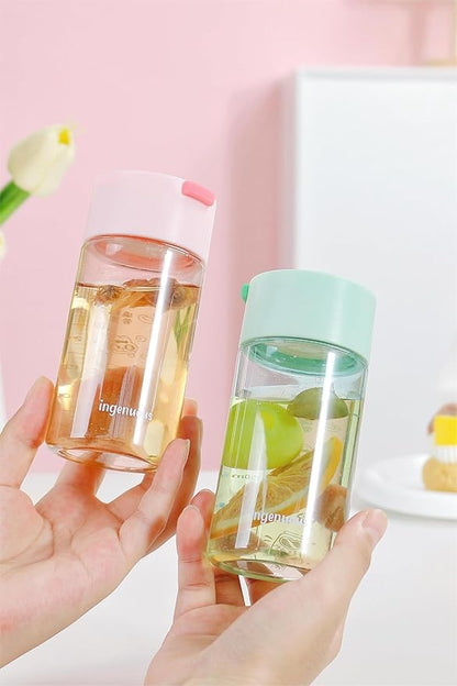 9 oz Tritan Colored Water Bottle,Infuser Small Water Bottle,Lightweight,Resuable,Leak Proof,Wide Opening,Cute and Clear(Light Green)