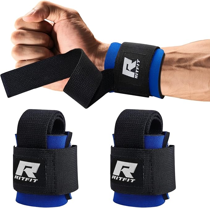RitFit Wrist Wraps, Wrist Straps for Weightlifting, Wrist Support for Working Out, Bodybuilding, MMA, Powerlifting, Strength Training, Men & Women