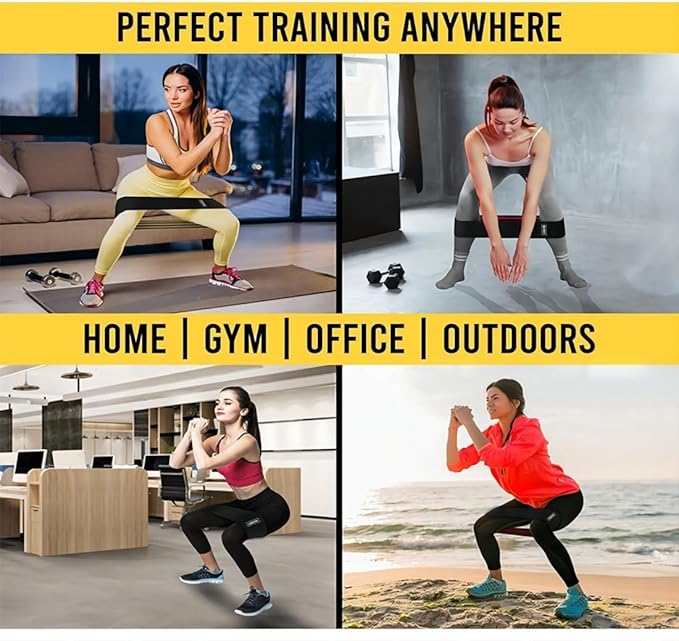 4 Levels Booty Resistance Bands Upgrade for HIPS & Thigh Glutes, Pilates, Leg Butt Stretch Upgrade for Women and Men Elastic Fabric Set Working Out