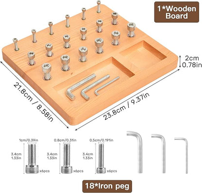 Wooden Pegboard for Finger Dexterity, Finger Strength Trainer for Hand Grip Strengthener Targeted Strength, Relief & Recovery– for Men, Women, and Seniors