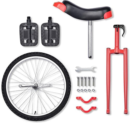 AW 16/18/20/24 Inch Wheel Outdoor Unicycle Adjustable Seat Exercise Bicycle Fit Adults Kids Outdoor Sports Fitness Exercise, for Choice