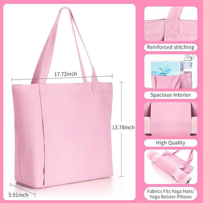 Yoga Bag Set for Women Including Yoga Mat Tote Bag, Booty Resistance Bands, Non Slip Sports Socks Silicone Ties for Pilates Travel Workout Office Home Gym
