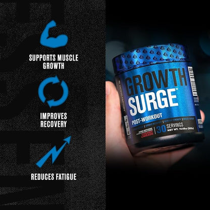 Jacked Factory Growth Surge Creatine Post Workout Powder w/L-Carnitine, Daily Muscle Builder & Recovery Supplement with Creatine Monohydrate, Betaine, L-Carnitine L-Tartrate - 30 Servings, Unflavored