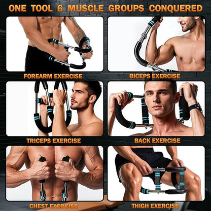 Twister Arm Trainer, Professional Adjustable Chest Shoulder Workout Equipment for Men & Women, Portable Detachable Upper Body Fitness with Anti-Slip Grips and 3 Resistance Levels