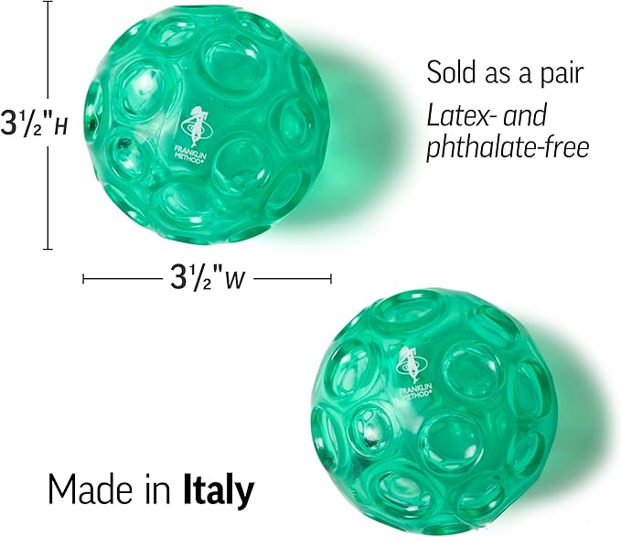 OPTP Franklin Method Textured Ball Set - 2 Inflatable Massage Balls; Textured Ball Set for Self-Massage, Exercise, Muscle Tension and Myofascial Relief