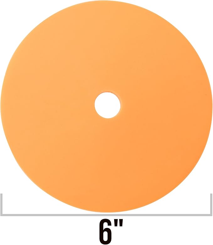 Crown Sporting Goods 6" Non-Skid Floor Spot Markers: Set of 50 Agility Training Flat Field Cones in Fluorescent Yellow & Orange with Metal Carrying Stand
