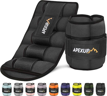 APEXUP 10lbs/Pair Adjustable Ankle Weights for Women and Men, Modularized Leg Weight Straps for Yoga, Walking, Running, Aerobics, Gym, Physical Therapy