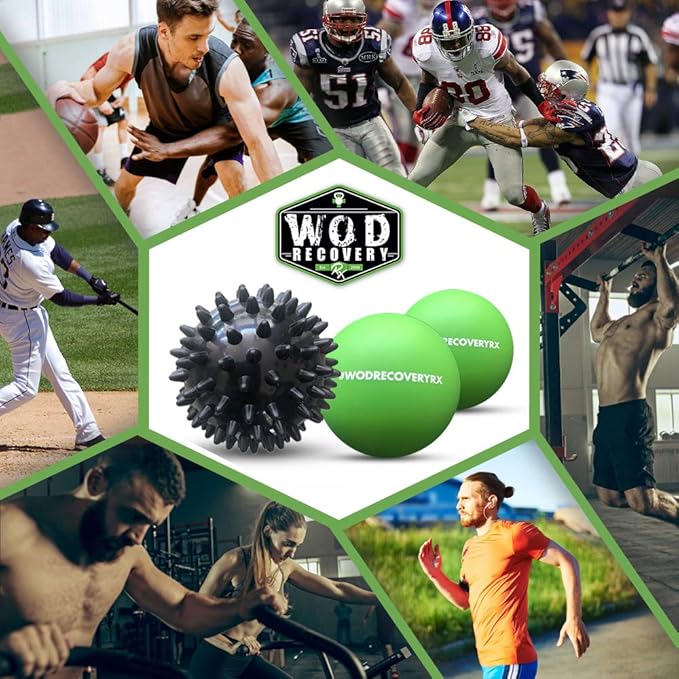 Wod Recovery Rx Massage Ball Set for Myofascial Trigger Point Release & Deep Tissue Massage- Soft Pressure, Therapeutic Muscle and Pain Relief - Set of 3 w/Bag