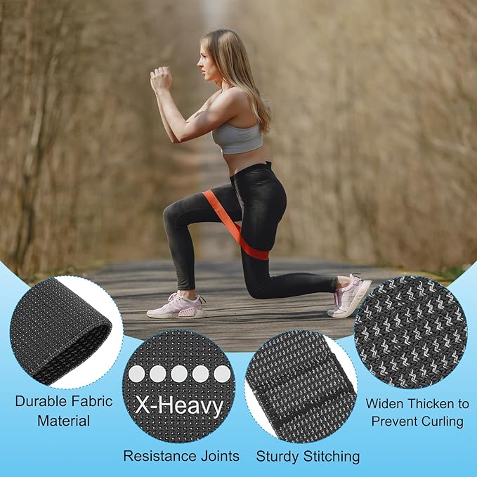 PATIKIL Fabric Resistance Bands, Elastic Exercise Bands for Women and Men, Booty Legs Workout Bands for Fitness Pilates
