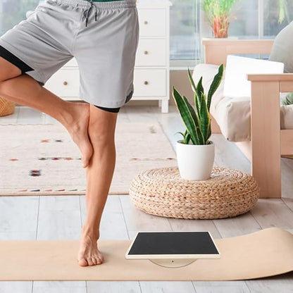 Lurrose Solid Board Anti-slip Adult Fitness Trainer Coordination Wobble Board for Home Workout Sensory Exercise Equipment