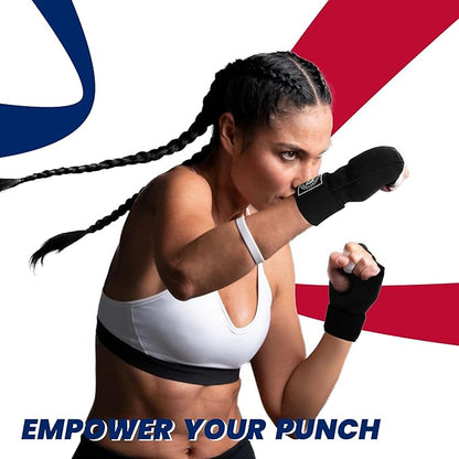 Bout3® Gel Boxing Handwraps for Men & Women - Inner Gloves with Gel Padding for Wrist Support, Comfort, 80cm Long Straps, Impact Protection - Ideal for Boxing, MMA, Kickboxing, Training