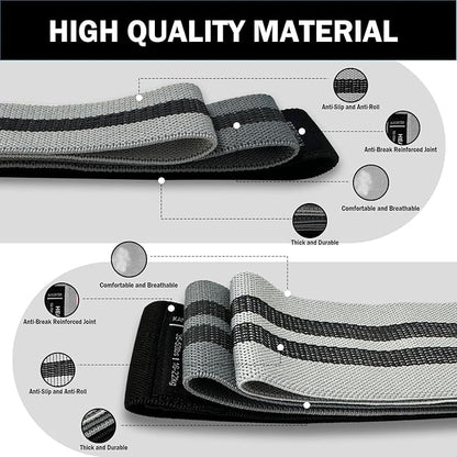 Long and Short Fabric Resistance Bands with Door Anchor, Non-Slip Stretch Booty Bands for Working Out Women & Men, Loop Exercise Elastic Bands for Home Physical Therapy Yoga Pilates
